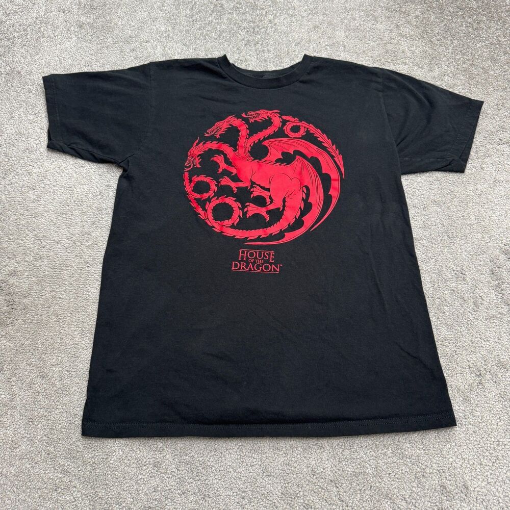 House Of The Dragon Graphic T-Shirt Medium Black Targayen Sigil Game Of Thrones
